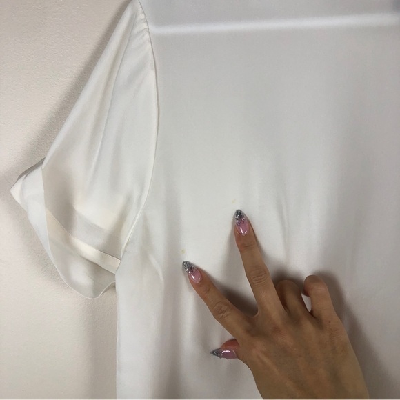 Vince white cuff short sleeve tee size large - Picture 10 of 10